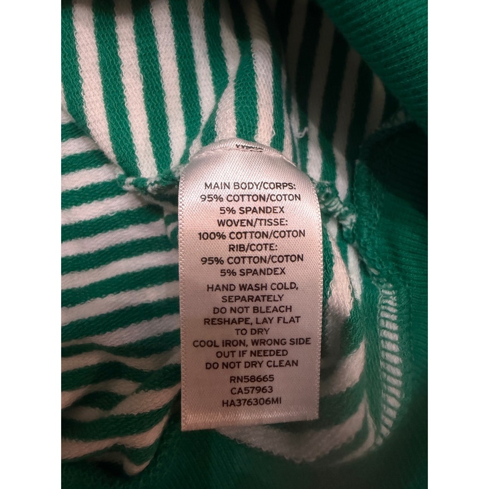 Halogen Womens Green White Striped Lace Up Back Sweatshirt Crew XS HA376306MI - Picture 6 of 6